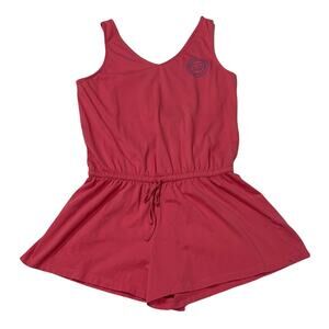 Ivory Ella Elephant Back Drawstring Romper - Pink - Large